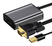 CABLETIME αντάπτορας HDMI σε VGA CT-VGAH με USB, 1080p, 0.15m, μαύρος 5210131039182