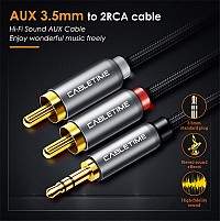 CABLETIME καλώδιο ήχου 3.5mm σε 2x RCA CT-P12G, 1.8m, μαύρο 5210131039328