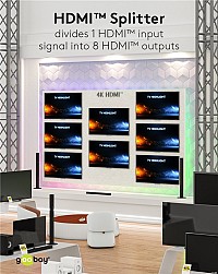 GOOBAY HDMI splitter 58484, 8 σε 1, 4K/60Hz, μαύρο 58484