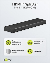 GOOBAY HDMI splitter 58484, 8 σε 1, 4K/60Hz, μαύρο 58484