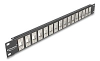 DELOCK Keystone patch panel 66758, 19/1U, 16x ports, μαύρο 66758