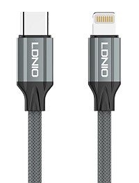 LDNIO καλώδιο Lightning σε USB-C LC442I, 30W PD, 2m, γκρι 6933138601440