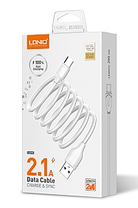 LDNIO καλώδιο USB-C σε USB LS372, 10.5W, 2m, λευκό 6933138643723