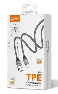 LDNIO καλώδιο USB-C σε USB LS442, 12W, 2m, γκρι 6933138690772