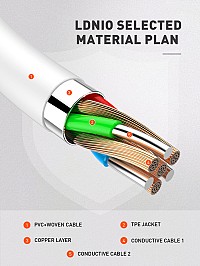 LDNIO καλώδιο Lightning σε USB-C LC121I, 30W PD, 1m, λευκό 6933138691359
