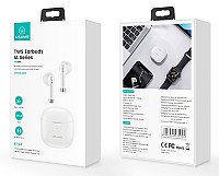 USAMS earphones IA04 με θήκη φόρτισης, True Wireless, Φ13mm, λευκά BHUIA02