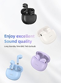 USAMS earphones με θήκη φόρτισης US-YO17, True Wireless, Φ13mm, μαύρα BHUYO01