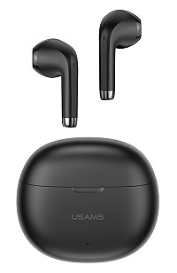 USAMS earphones με θήκη φόρτισης US-YO17, True Wireless, Φ13mm, μαύρα BHUYO01