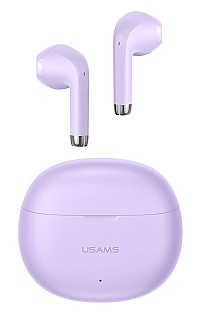 USAMS earphones με θήκη φόρτισης US-YO17, True Wireless, Φ13mm, μωβ BHUYO04