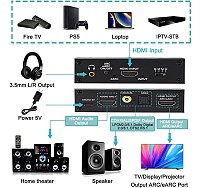 HDMI audio extractor CAB-H151, 7.1 Audio, 4K/60Hz, eARC, μαύρο CAB-H151