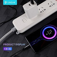 CELEBRAT καλώδιο USB-C σε USB CB-32, 15W, 1m, μαύρο CB-32A-C