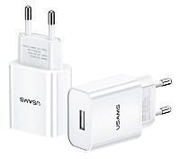 USAMS φορτιστής τοίχου T18, 1x USB, 2.1A, λευκός CC075TC01