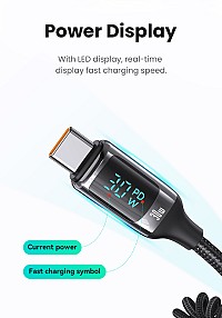 USAMS φορτιστής αυτοκινήτου US-CC192 με καλώδιο, USB/USB-C, 60W, μαύρος CC192CC01