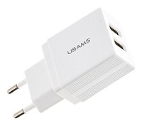 USAMS φορτιστής τοίχου T24 US-CC090, 2x USB, 2.1A, λευκός CC90TC01