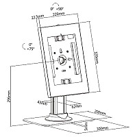 BRATECK επιτραπέζια βάση tablet PAD34-03, αντικλεπτική, 9.7-11, λευκή PAD34-03