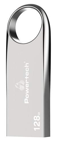 POWERTECH USB Flash Drive PT-1121, 128GB, USB 2.0, ασημί PT-1121