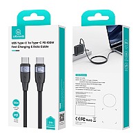 USAMS καλώδιο USB-C σε USB-C US-SJ633, 100W PD, 2m, μαύρο SJ633USB01