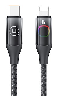 USAMS καλώδιο Lightning σε USB-C US-SJ638, 30W PD, 1.2m, μαύρο SJ638USB01