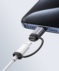 USAMS αντάπτορας USB-C σε Lightning US-SJ677, 30W, 480Mbps, γκρι SJ677LN01