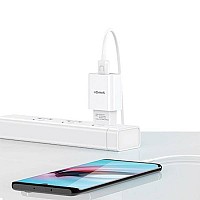 USAMS φορτιστής τοίχου T21OCLN01 με καλώδιο Lightning, USB 2.1A, λευκός T21OCLN01