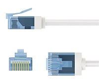 GOOBAY καλώδιο δικτύου 74244, CAT 6A U/UTP, slim, copper, 500MHz, 0.15m, λευκό 74244