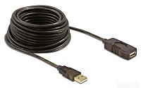 DELOCK καλώδιο USB 2.0 αρσενικό σε θηλυκό 82308, active, 5m, μαύρο 82308