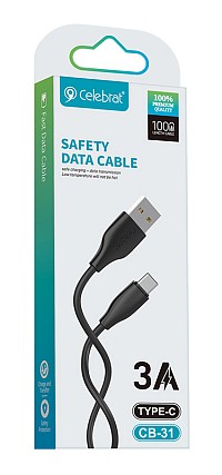 CELEBRAT καλώδιο USB-C σε USB CB-31A, 15W, 480Mbps, 1m, μαύρο CB-31A-C-BK