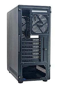 POWERTECH Gaming PC Case PT-1309, tempered glass, 4x ARGB fan, ATX, 340x200x436mm, μαύρο PT-1309