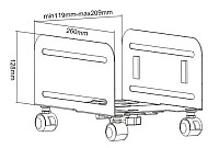 POWERTECH βάση PC PT-1329 με ροδάκια, universal, μεταλλική, έως 10kg PT-1329