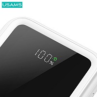 USAMS power bank US-CD193 με καλώδια, 5x έξοδοι, 10000mAh, 20W, μαύρο 10KCD19301