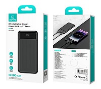 USAMS power bank US-CD198, 3x θύρες εξόδου, 10000mAh, 10W, μαύρο 10KCD19801