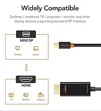 CABLETIME καλώδιο mini DisplayPort σε HDMI CT-AV588-03G, 1080p/60Hz, 1.8m, μαύρο 5210131109045