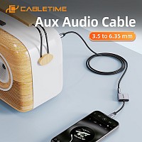 CABLETIME καλώδιο ήχου 3.5mm σε 6.35mm CT-AV321-H11G, 1m, μαύρο 5210131109113