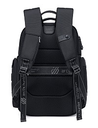 ARCTIC HUNTER τσάντα πλάτης B00682 με θήκη laptop 15.6, USB, λουκέτο TSA, 23.5L, μαύρη B00682-BK