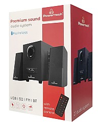 POWERTECH ηχεία Premium sound PT-846, 16W, USB/SD/FM/BT, remote, μαύρα PT-846