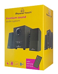 POWERTECH ηχεία Premium sound PT-846, 16W, USB/SD/FM/BT, remote, μαύρα PT-846