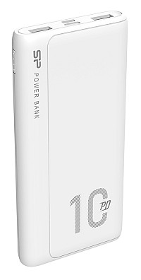 SILICON POWER power bank QP15, 10000mAh, 2x USB & USB Type-C, 3A, λευκό SP10KMAPBKQP150W