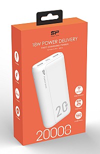 SILICON POWER power bank QS15, 20000mAh, 2x USB & USB Type-C, 18W, λευκό SP20KMAPBKQS150W