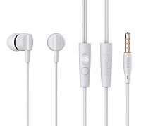 CELEBRAT earphones με μικρόφωνο G35, 3.5mm σύνδεση, 10mm, 1.2m, λευκά G35-WH