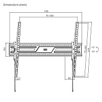 POWERTECH επιτοίχια βάση PT-1368 για τηλεόραση 43-100, έως 75kg, ρυθμιζόμενη κλίση PT-1368