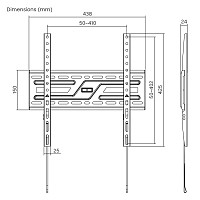 POWERTECH επιτοίχια βάση PT-1373 για τηλεόραση 32-75, έως 75kg, fixed PT-1373