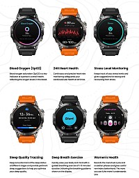 ZEBLAZE smartwatch Stratos 2 Plus, heart rate, 1.43 AMOLED, GPS, μαύρο STRATOS2PLUS-BK