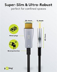 GOOBAY καλώδιο HDMI 2.1 65561 με Ethernet, 8K/60Hz, 48 Gbps, 40m, μαύρο 65561