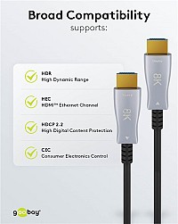 GOOBAY καλώδιο HDMI 2.1 65561 με Ethernet, 8K/60Hz, 48 Gbps, 40m, μαύρο 65561