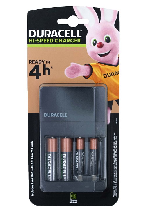 DURACELL CEF14 4h Charger incl. 2xAA 1300mAh + 2xAAA 750mAh