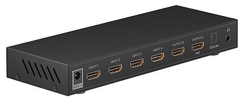 GOOBAY HDMI matrix switch 58478, τηλεχειριστήριο, 4 σε 2, 4K/30Hz, μαύρο 58478