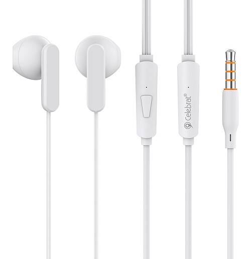 CELEBRAT earphones με μικρόφωνο G23, 3.5mm σύνδεση, Φ14mm, 1.2m, λευκά G23-WH