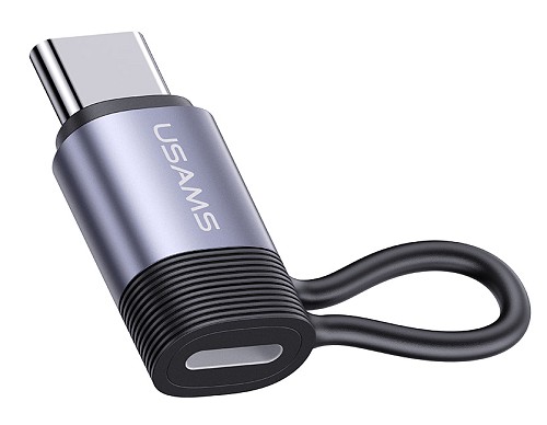 USAMS αντάπτορας USB-C σε Lightning US-SJ677, 30W, 480Mbps, γκρι SJ677LN01