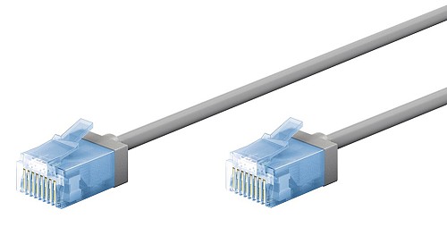 GOOBAY καλώδιο δικτύου 74220, CAT 6A U/UTP, slim, copper, 500MHz, 0.25m, γκρι 74220