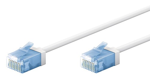 GOOBAY καλώδιο δικτύου 74286, CAT 6A U/UTP, slim, copper, 500MHz, 1m, λευκό 74286